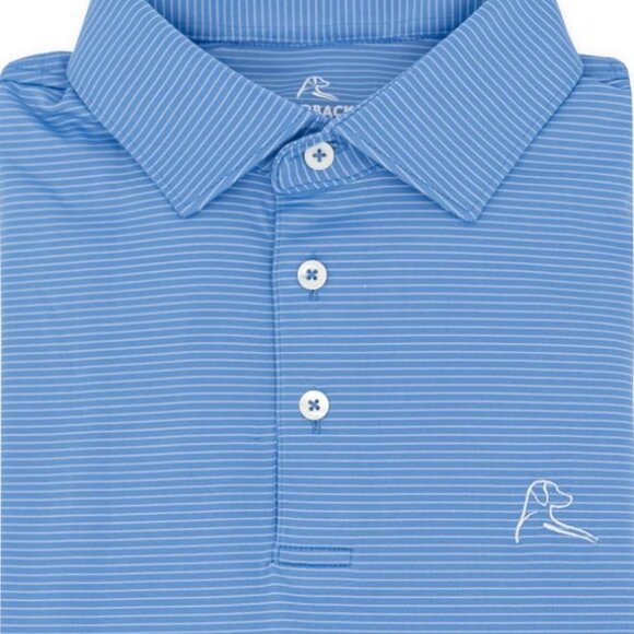 Men's Rhoback Shell Stripe Performance Long Sleeve Polo Mens Sz Lg MSRP $106 - Picture 1 of 6